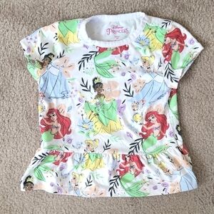 Disney Princess Printed Girls Toddler Peplum Tshirt - Size 3T